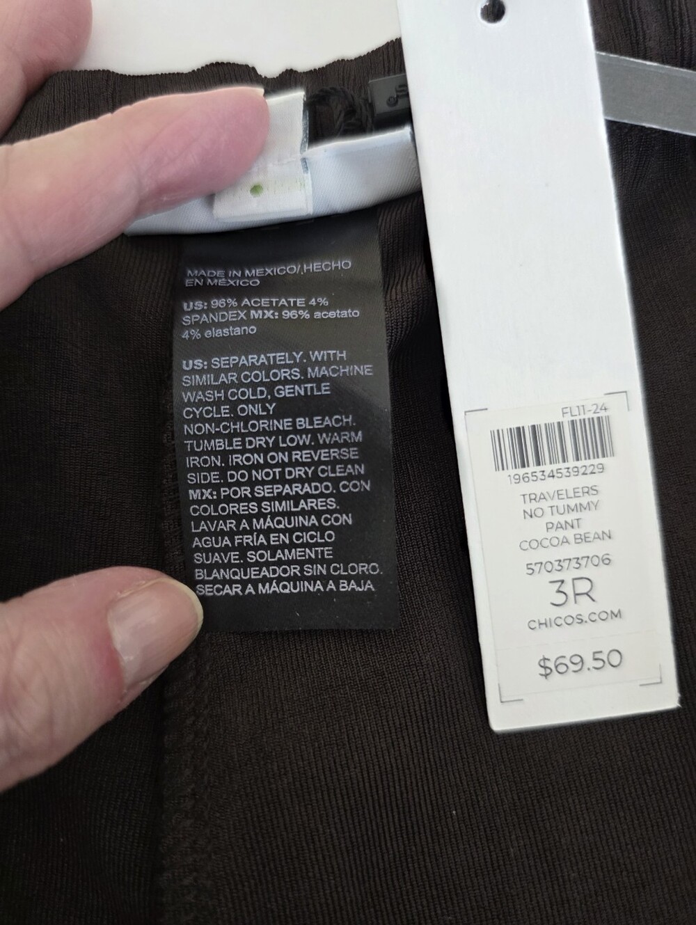 Chico's Travelers 3 XL Brown Pants NWT preppy Career - Picture 4 of 7